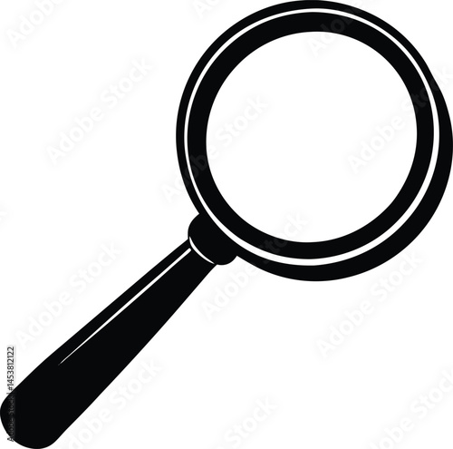magnifying glass with reflection on white 