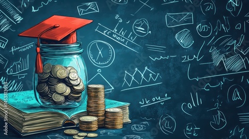 Wallpaper Mural The concept of saving for education, student loans or academic investing. Torontodigital.ca