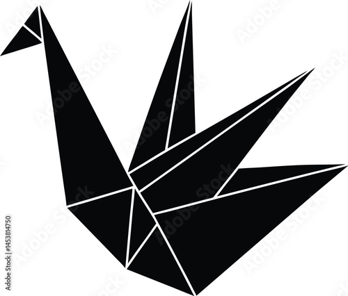 origami crane on white background
