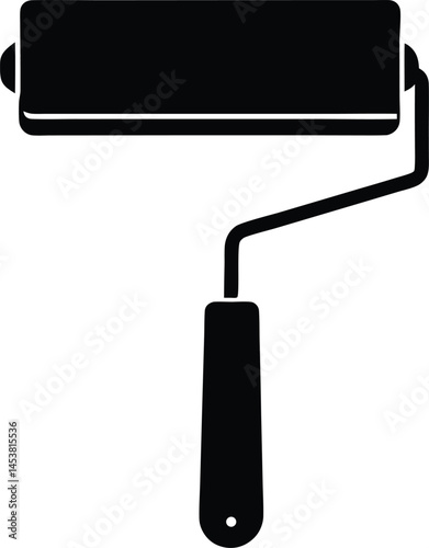 paint roller with a stripe of paint on white 