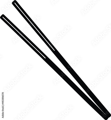 pair of chopsticks on white background