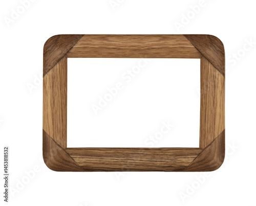 Obraz na płótnie Wooden rectangular picture frame with simple design isolated on white background w salonie