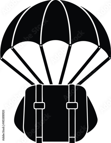 parachute backpack on white background 