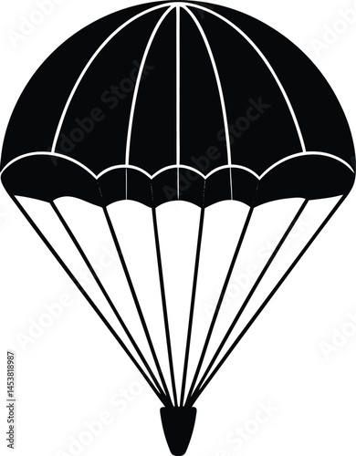 parachute mid descent on white background  .eps