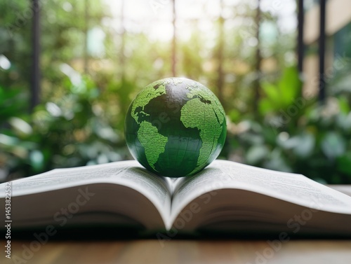Obraz na płótnie Book with globe symbolizing knowledge of the world. w salonie