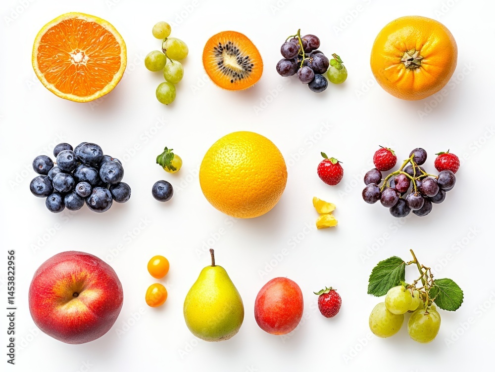 Vibrant mix of fresh fruits.