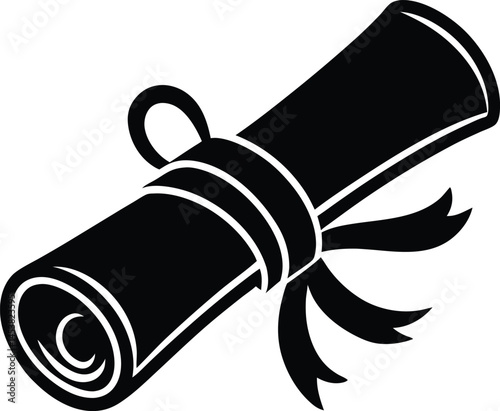 scroll tied with ribbon on white background  .eps