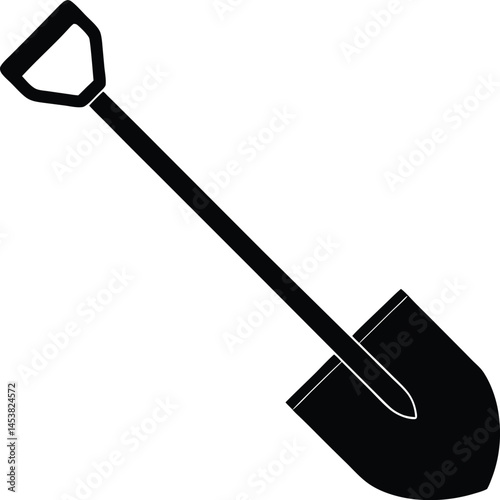 snow shovel on white background 