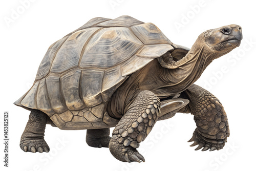 Galapagos tortoise isolated on black background majestic reptile illustration
