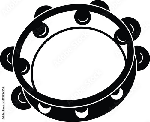 tambourine with jingles on white background.eps