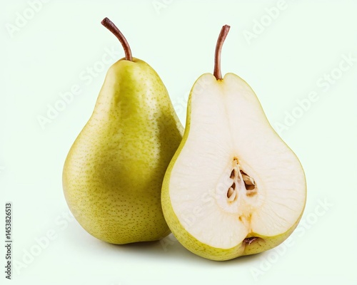 pear on a mint background 