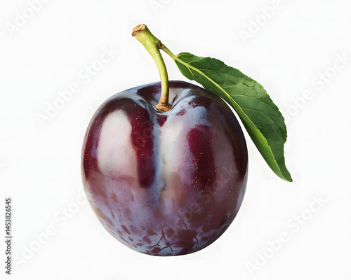 plums with leaves