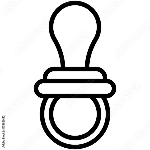 Pacifier Vector Icon, Lineal Style Isolated Vector Icon.
