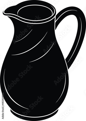 water jug with handle on white background  .eps