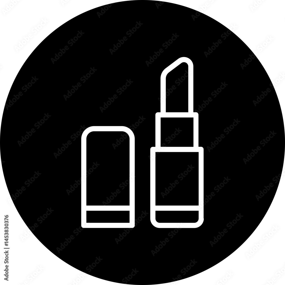 Lipstick Vector Icon, Circular Style Isolated Vector Icon. Lipstick Vector Icon, Circular Style Isolated Vector Icon.