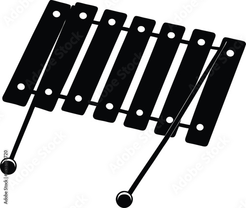 xylophone with mallets on white background  