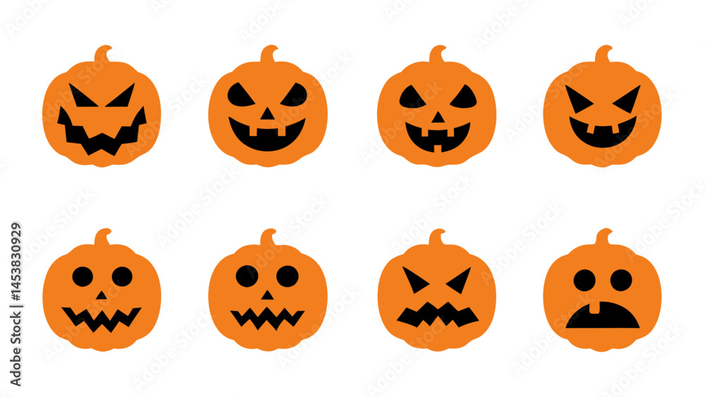 set of pumpkins vector on tranparent background set of pumpkins vector on tranparent background