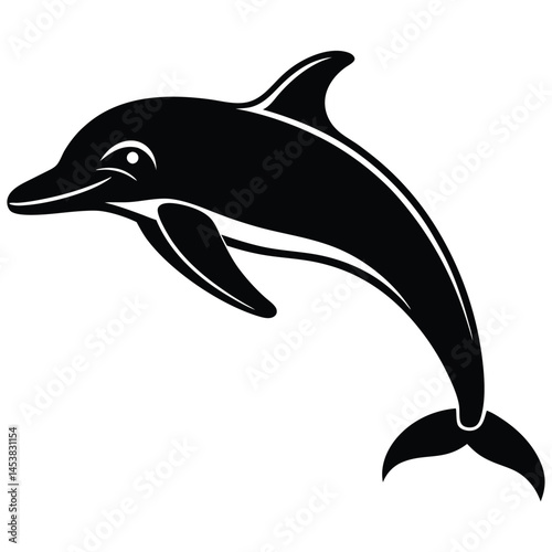Print a silhouette dolphin black and white logo vector clip art, Dolphin Silhouette Bundle Set in Various Poses, Dolphin in a jump Silhouette, Jumping dolphins, dolfin silhouette vector art illustrati