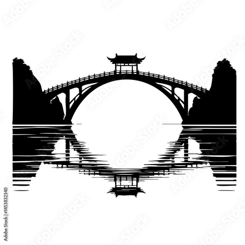 Serene Landscape: A Bridge Over Still Waters