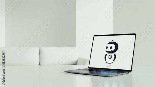 Loop Video of the chatbot in the laptop