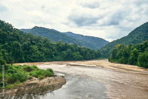 Two-Color River, Ngao & Yuam Confluence, Mae Hong Son, Thailand – Natural River Merge with Contrasting Waters