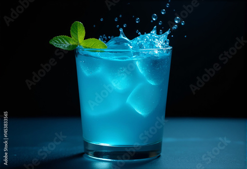 glasses filled with ice and refreshing beverage, garnished with lemon and mint, capturing the essence of thirst quenching summer drinks in a vibrant setting.generative ai