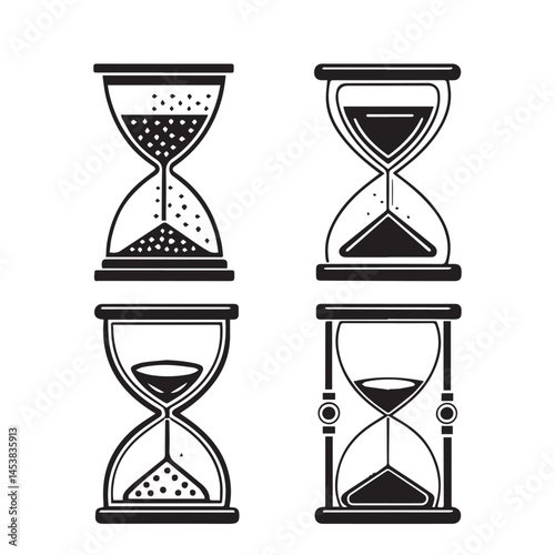 hourglass-icon-set,Time management,Sand watch icon set,Sandglass icons on transparent background Vector illustration.