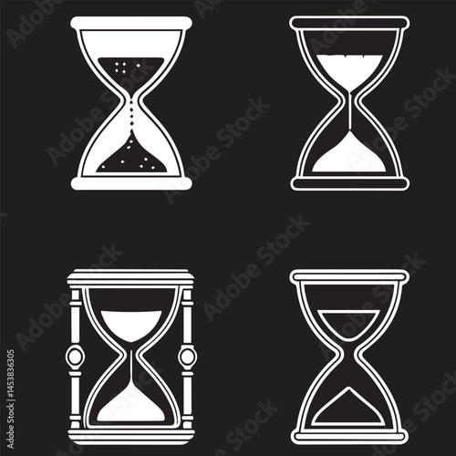 hourglass-icon-set,Time management,Sand watch icon set,Sandglass icons on transparent background Vector illustration.