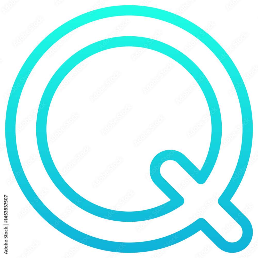 Obraz premium Letter Q Isolated Vector Icon, Lineal Gradient Style Vector Icon.