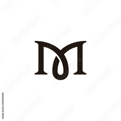 letter m loop overlapping simple elegant logo vector