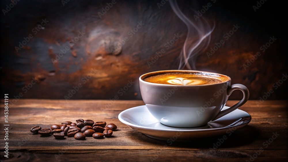 Fototapeta premium cup of coffee and beans