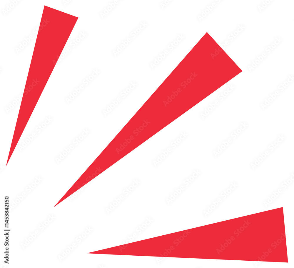 Abstract Red Triangle Burst on White Background Abstract Red Triangle Burst on White Background