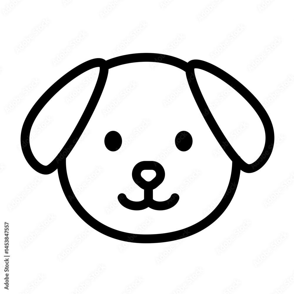 Obraz premium Dog face icon vector illustration. Cute dog vector.