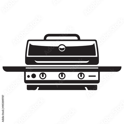 Grill. Vector. Isolated. Vector Black silhouettes. with white background