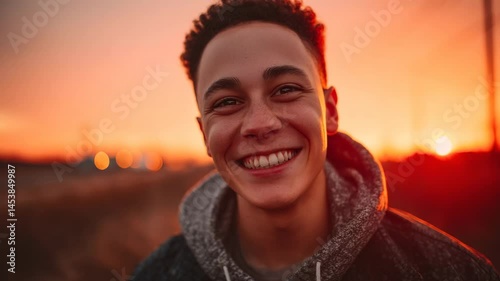 Cinematic close-up shots of people smiling naturally, featuring genuine facial expressions, soft ambient lighting, realistic skin textures, emotional warmth, and subtle human connection.