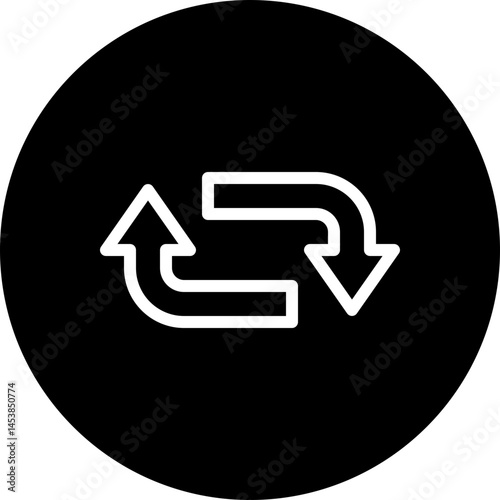 Repost, Arrow Share Icon Vector, Social Media Post Symbol, Filled Style Isolated Vector Icon.