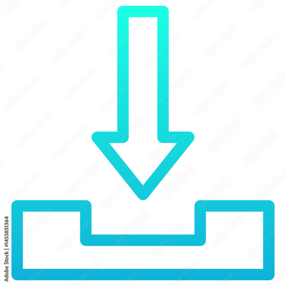 Download, Downloading Vector Icon, Lineal Gradient Style Isolated Vector Icon. Download, Downloading Vector Icon, Lineal Gradient Style Isolated Vector Icon.