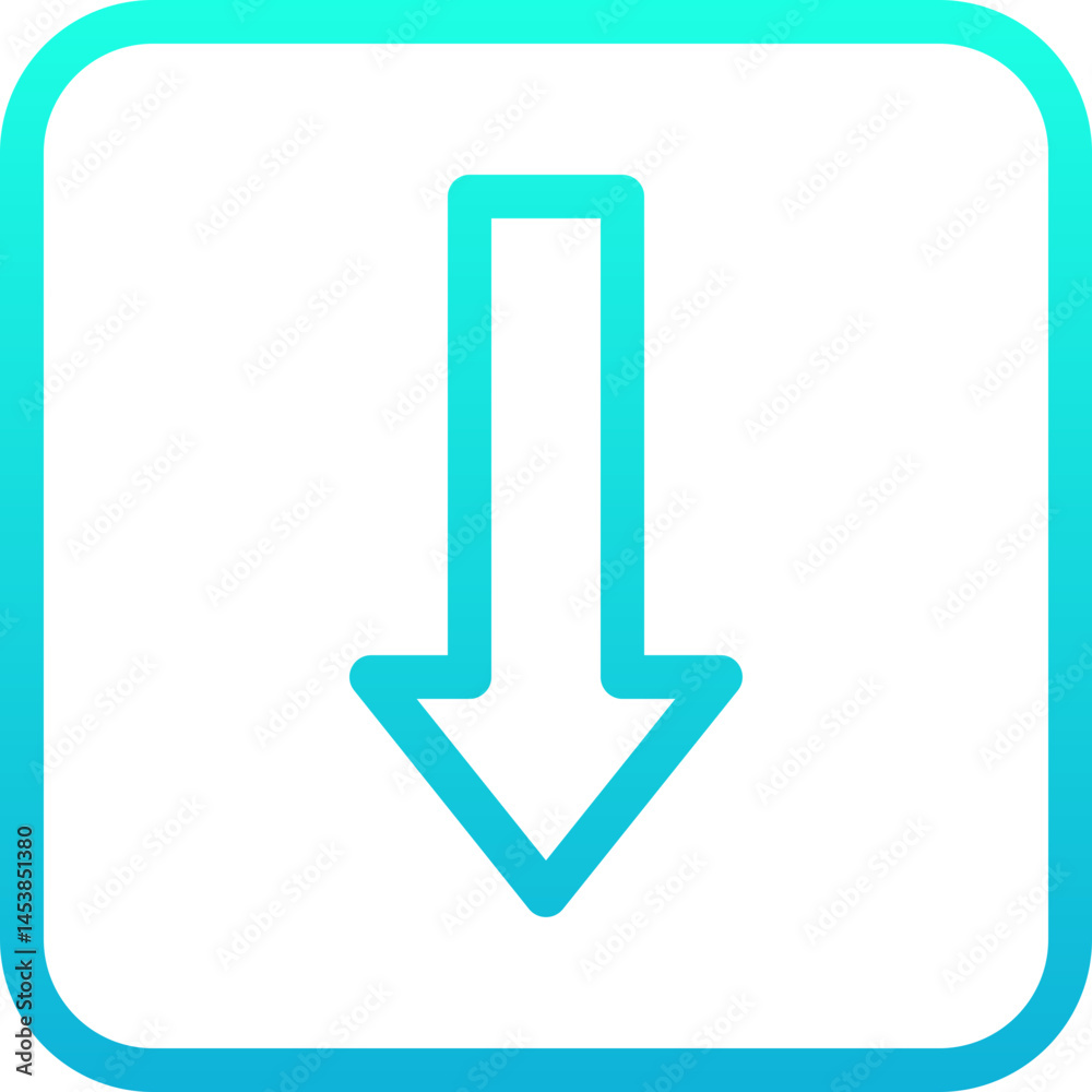 Down Arrow Vector Icon, Lineal Gradient Style Isolated Vector Icon. Down Arrow Vector Icon, Lineal Gradient Style Isolated Vector Icon.