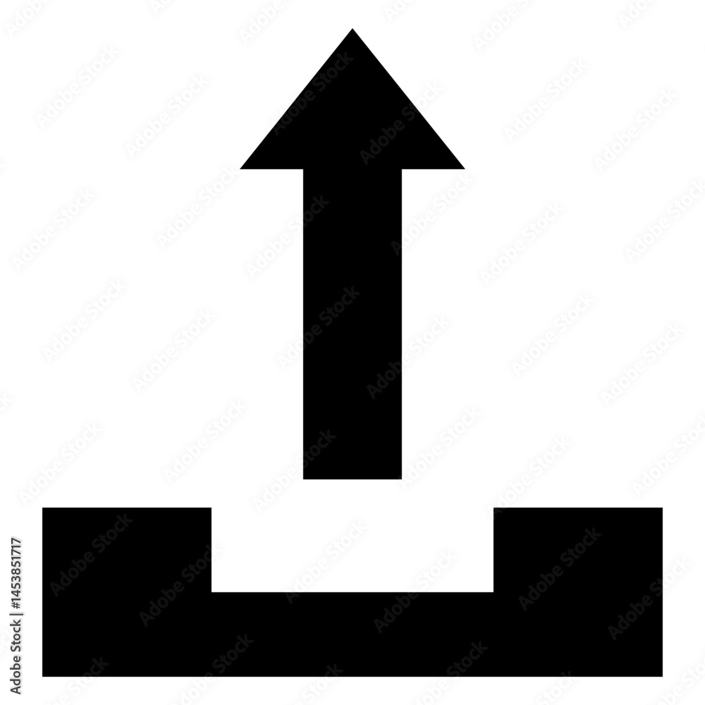Upload, Uploading Vector Icon, Silhouette Style Isolated Vector Icon. Upload, Uploading Vector Icon, Silhouette Style Isolated Vector Icon.