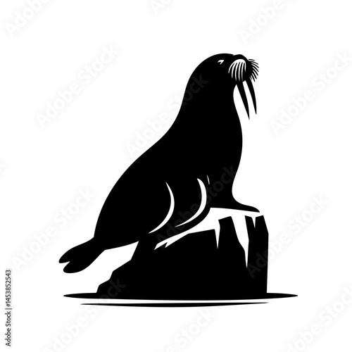 Majestic Walrus on Ice Floe: Arctic Wildlife