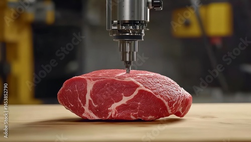 Meat Being Printed from Inkpen Machine