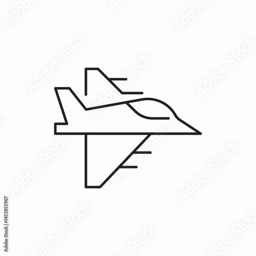 Fighter jet military aircraft icon vector sign