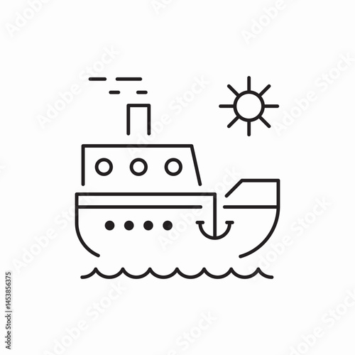 Cargo ship marine transport icon vector sign