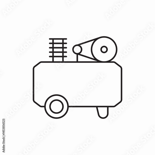 Air compressor machine tool icon vector sign