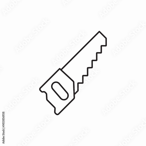 Hand saw carpentry tool icon vector sign