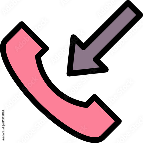  Incoming Call Filled Vector Icon.
