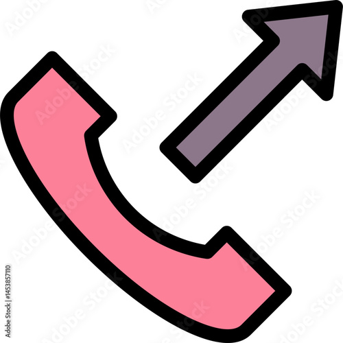  Outgoing Call Vector Filled Icon.