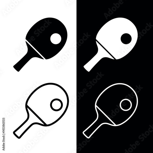 The table tennis (ping pong) racket icon. A symbol of a sport, game, or match. Sports equipment. An attribute of a championship or an athlete.