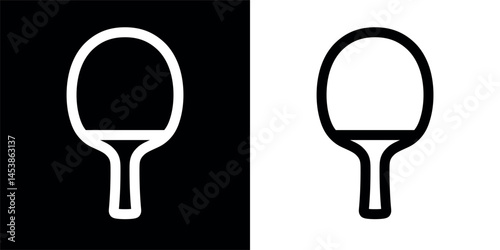 The table tennis (ping pong) racket icon. A symbol of a sport, game, or match. Sports equipment. An attribute of a championship or an athlete.