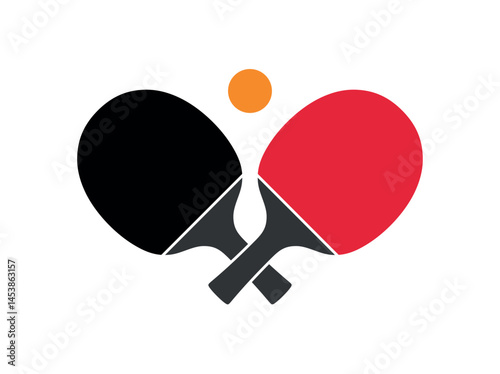 The table tennis (ping pong) racket icon. A symbol of a sport, game, or match. Sports equipment. An attribute of a championship or an athlete.